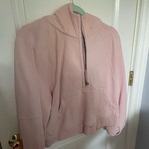 Lululemon scuba oversized half zip hoodie in light pink size m/l